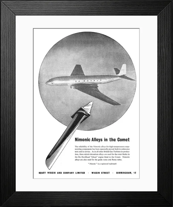 Framed Print : Henry Wiggin Nimonic Alloys 1950 Framed Print : Henry Wiggin Nimonic Alloys 1950