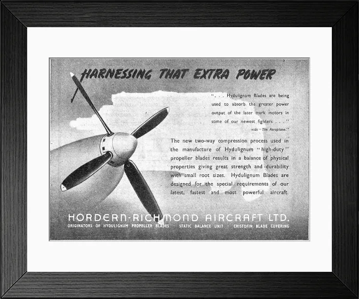 Framed Print : Hordern Richmond - Hydulignum Propeller Blades
