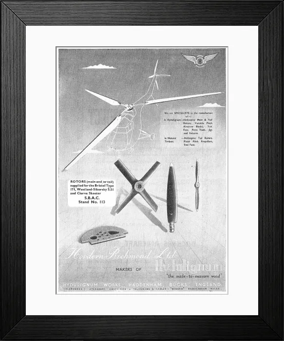 Framed Print : Hordern Richmond Hydulignum Helicopter Rotors Framed Print : Hordern Richmond Hydulignum Helicopter Rotors