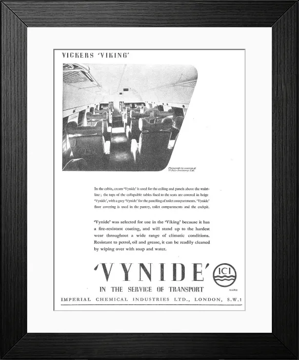 Framed Print : ICI Vynide For Cabin Panelling & Upholstery Framed Print : ICI Vynide For Cabin Panelling & Upholstery
