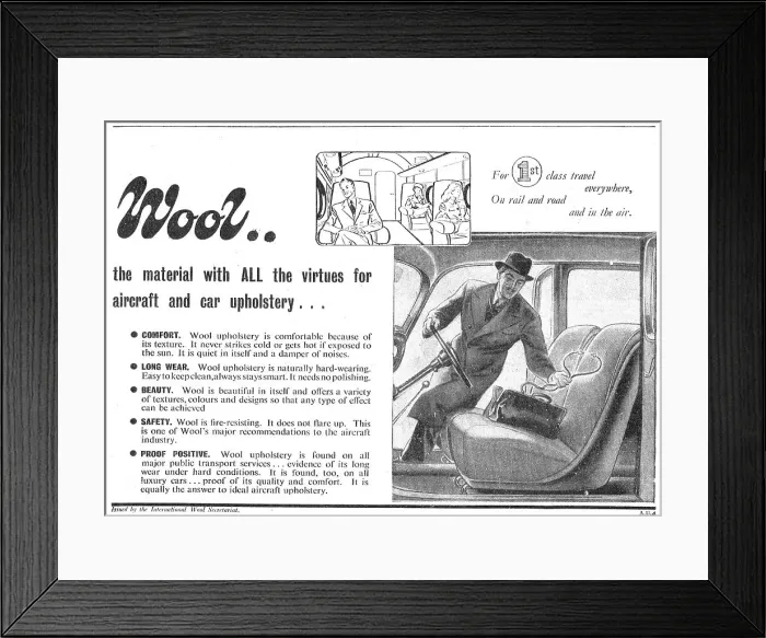 Framed Print : The International Wool Secretariat - Wool For Industry Framed Print : The International Wool Secretariat - Wool For Industry