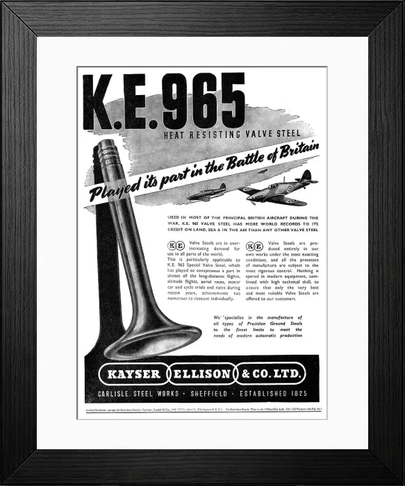 Framed Print : Kayser Ellison KE 965 Heat Resisting Valve Steel Framed Print : Kayser Ellison KE 965 Heat Resisting Valve Steel