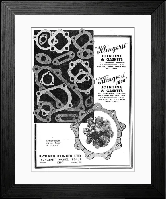 Framed Print : Klingerit Asbestos Gaskets & Jointing Framed Print : Klingerit Asbestos Gaskets & Jointing