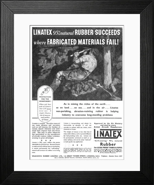 Framed Print : Wilkinson Rubber Linatex Framed Print : Wilkinson Rubber Linatex