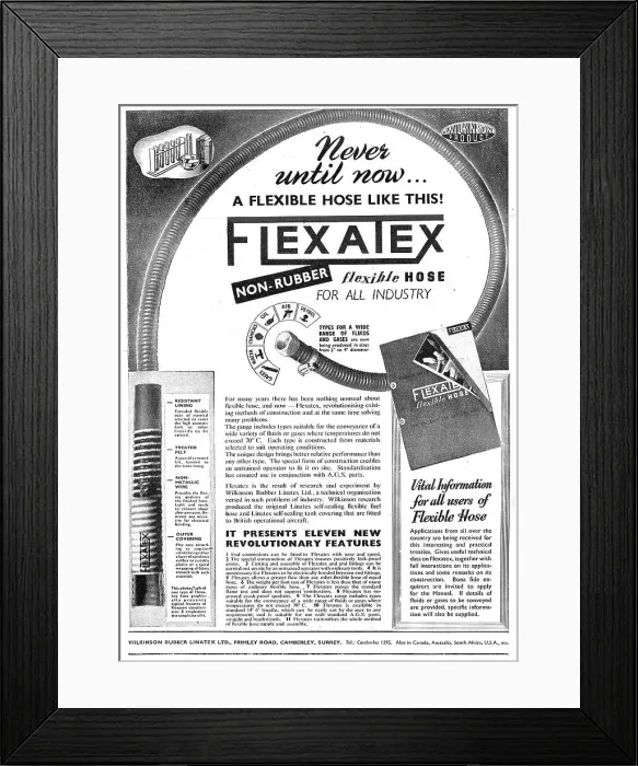 Framed Print : Wilkinson Rubber Linatex - Flexatex Framed Print : Wilkinson Rubber Linatex - Flexatex