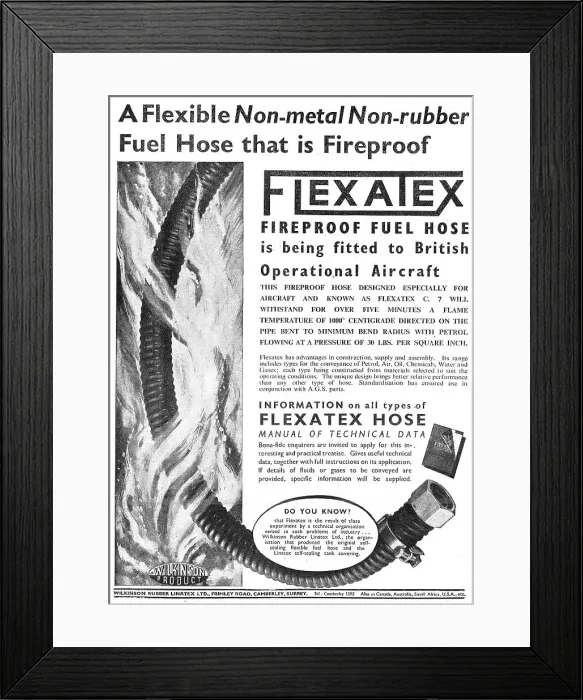 Framed Print : Wilkinson Rubber Linatex - FLEXATEX Hose Framed Print : Wilkinson Rubber Linatex - FLEXATEX Hose