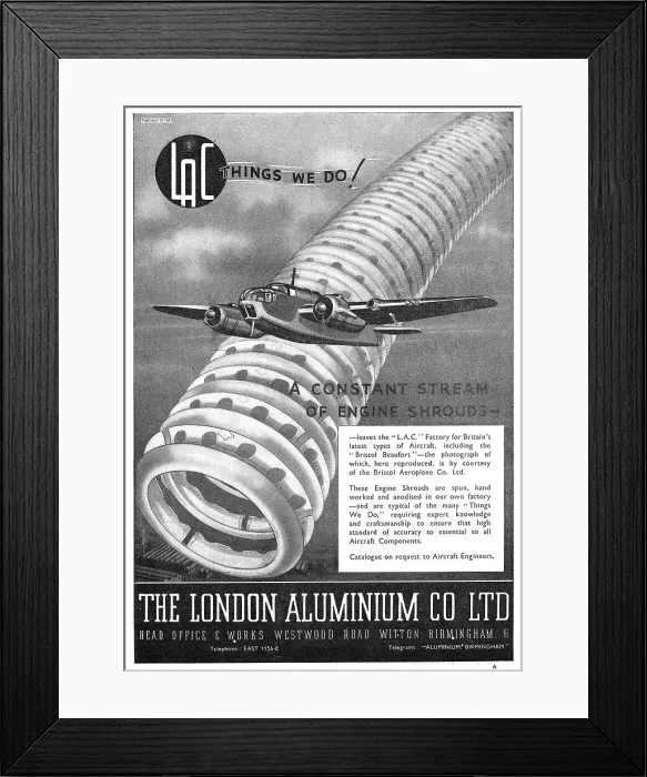 Framed Print : London Aluminium. Engine Shrouds For The Bristol Beaufort Framed Print : London Aluminium. Engine Shrouds For The Bristol Beaufort