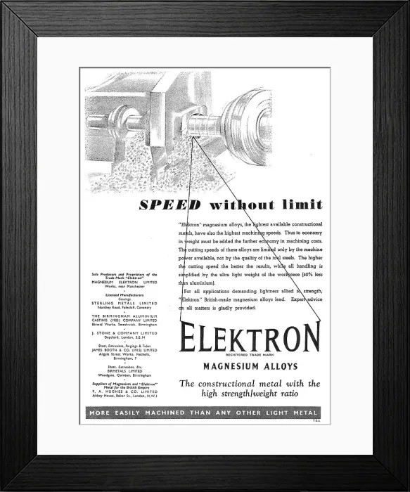 Framed Print : Magnesium Elektron - Elektron Magnesium Alloys Framed Print : Magnesium Elektron - Elektron Magnesium Alloys