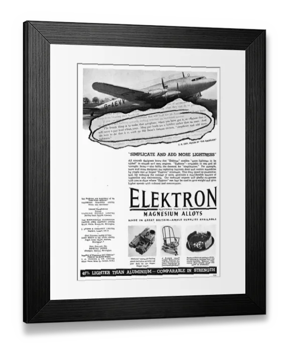 Framed Print : Magnesium Elektron - Elektron Magnesium Alloys Framed Print : Magnesium Elektron - Elektron Magnesium Alloys
