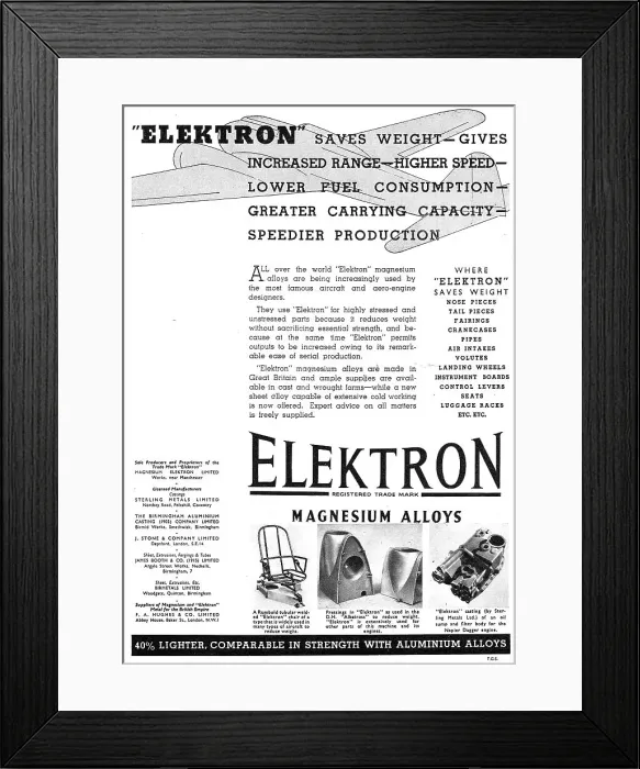 Framed Print : Magnesium Elektron - Elektron Magnesium Alloys Framed Print : Magnesium Elektron - Elektron Magnesium Alloys