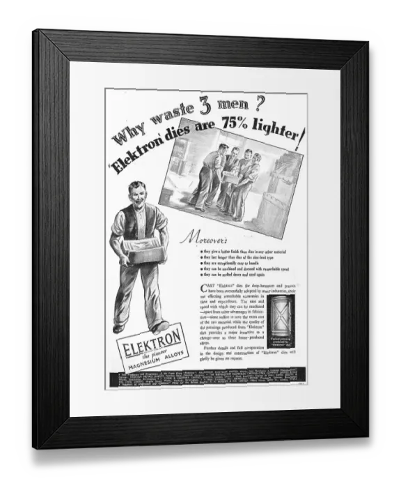 Framed Print : Magnesium Elektron Framed Print : Magnesium Elektron