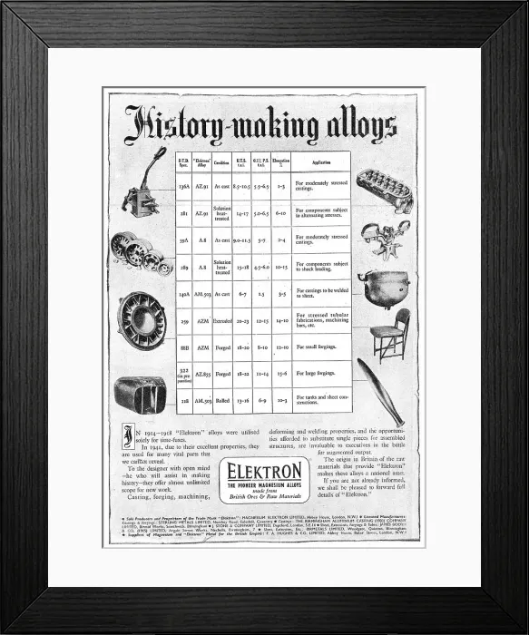 Framed Print : Magnesium Elektron Framed Print : Magnesium Elektron