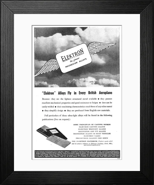 Framed Print : Magnesium Elektron Framed Print : Magnesium Elektron