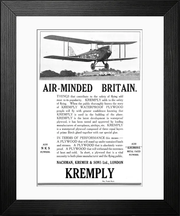 Framed Print : Nachman Kremer Kremply Plywood For Aircraft Constructors Framed Print : Nachman Kremer Kremply Plywood For Aircraft Constructors