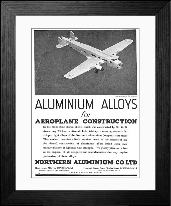 Framed Print : Northern Aluminium Alloys For Aircraft Construction - Noral Framed Print : Northern Aluminium Alloys For Aircraft Construction - Noral