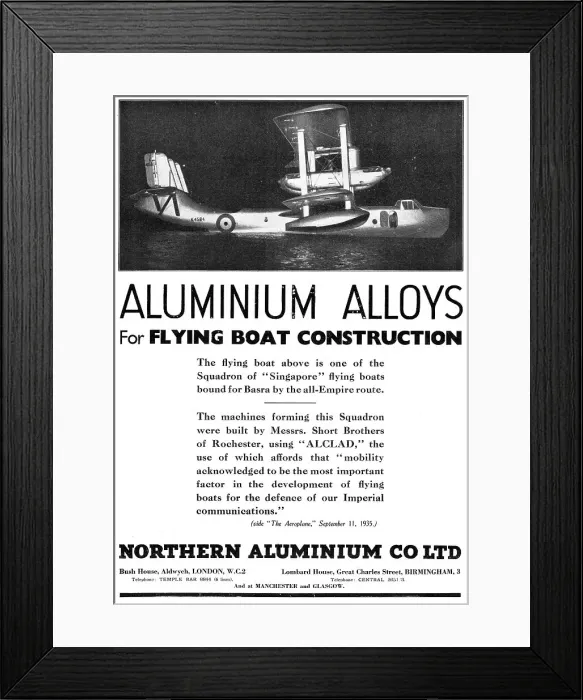 Framed Print : Northern Aluminium - Aluminium Alloys 1935 Framed Print : Northern Aluminium - Aluminium Alloys 1935