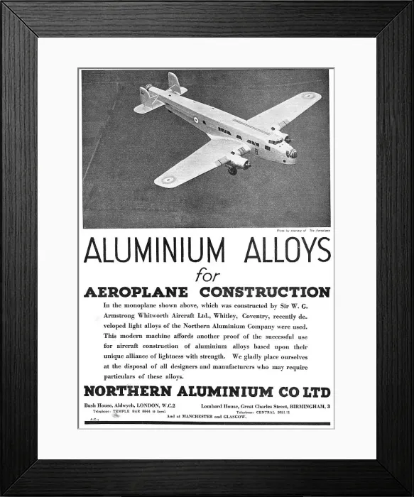 Framed Print : Northern Aluminium Alloys For Aeroplane Construction Framed Print : Northern Aluminium Alloys For Aeroplane Construction
