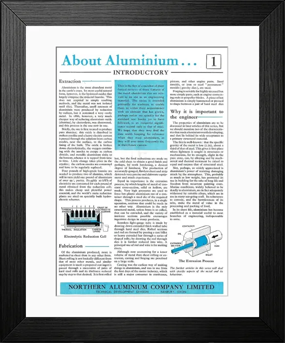 Framed Print : Northern Aluminium - Noral : About Aluminium Series Framed Print : Northern Aluminium - Noral : About Aluminium Series