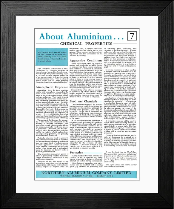Framed Print : Northern Aluminium - Noral : About Aluminium Series Framed Print : Northern Aluminium - Noral : About Aluminium Series