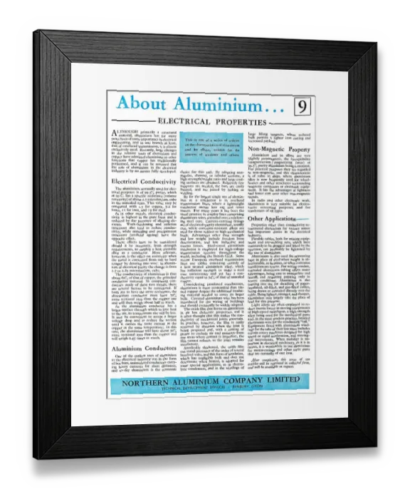 Framed Print : Northern Aluminium - Noral : About Aluminium Series Framed Print : Northern Aluminium - Noral : About Aluminium Series