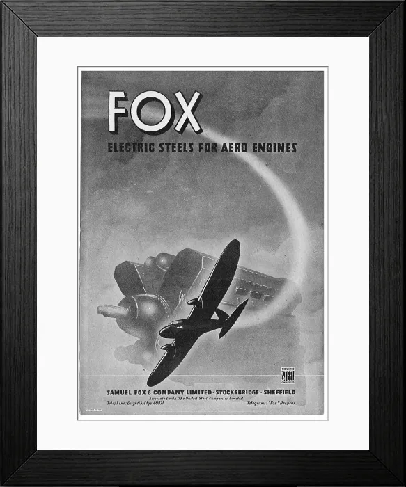 Framed Print : Samuel Fox Electric Steels For Aero Engines Framed Print : Samuel Fox Electric Steels For Aero Engines