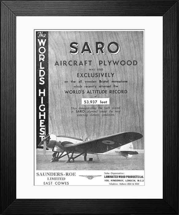 Framed Print : SARO Aircraft Plywood Framed Print : SARO Aircraft Plywood