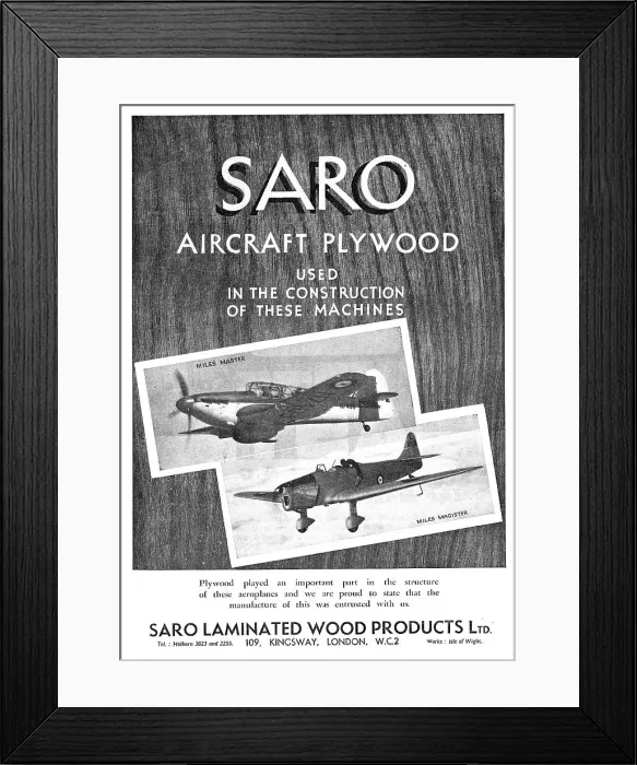 Framed Print : SARO Laminated Wood Products For Aircraft Framed Print : SARO Laminated Wood Products For Aircraft