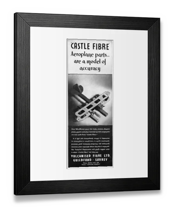 Framed Print : Vulcanised Fibre Aircraft Components - Castle Fibre Parts Framed Print : Vulcanised Fibre Aircraft Components - Castle Fibre Parts