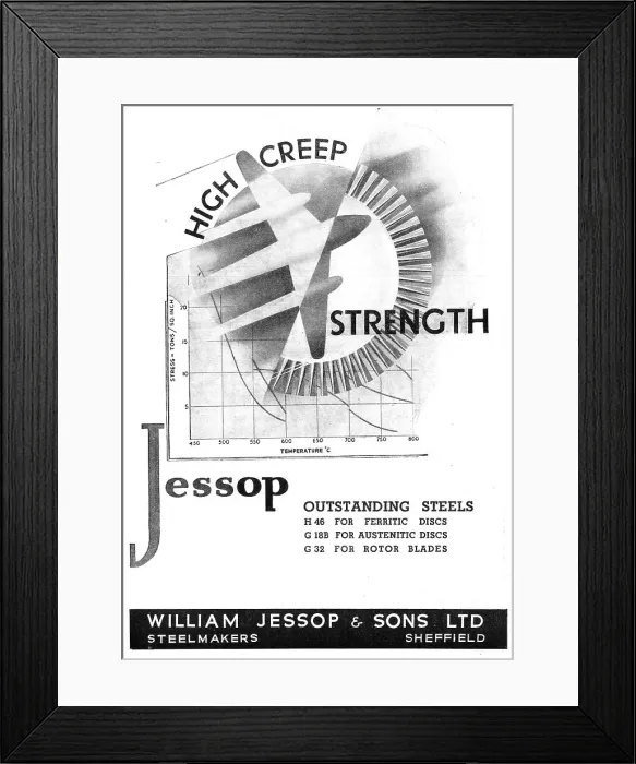 Framed Print : William Jessop High Temperature Steels. H 46 G18B G32 Framed Print : William Jessop High Temperature Steels. H 46 G18B G32