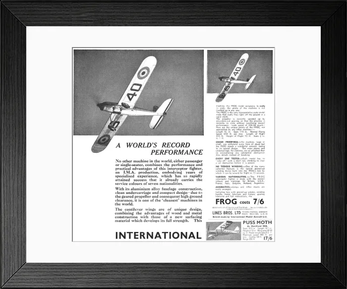 Framed Print : Frog Model Aircraft 1933 Framed Print : Frog Model Aircraft 1933