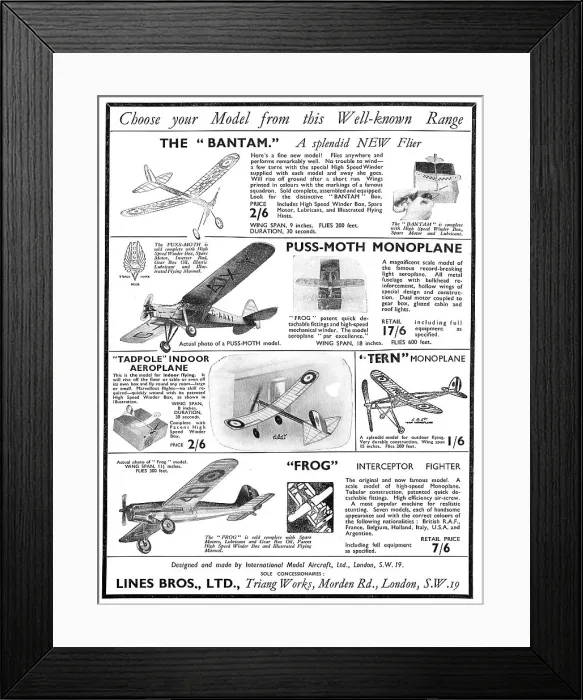 Framed Print : Lines Brothers For The Frog Tri-Ang Model Aeroplane Framed Print : Lines Brothers For The Frog Tri-Ang Model Aeroplane