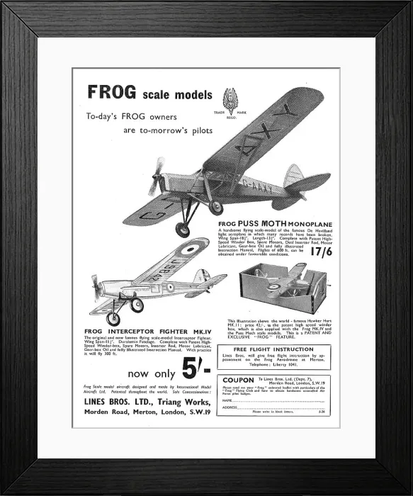 Framed Print : FROG Scale Aircraft Models - FROG Puss Moth Framed Print : FROG Scale Aircraft Models - FROG Puss Moth