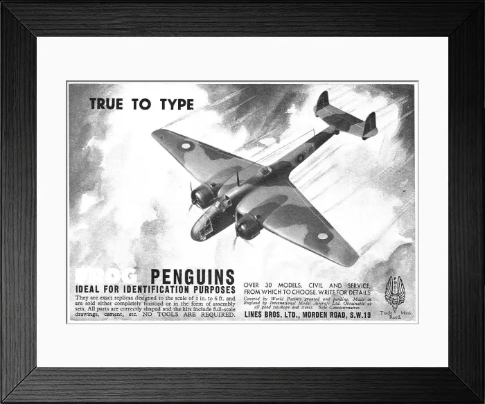 Framed Print : Frog Model Aircraft 1940