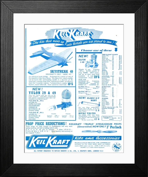 Framed Print : Keil Kraft Aircraft Models & Accessories 1949 Framed Print : Keil Kraft Aircraft Models & Accessories 1949
