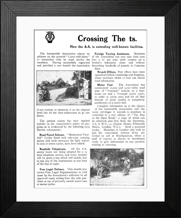 Framed Print : The Automobile Association. The A.A Framed Print : The Automobile Association. The A.A