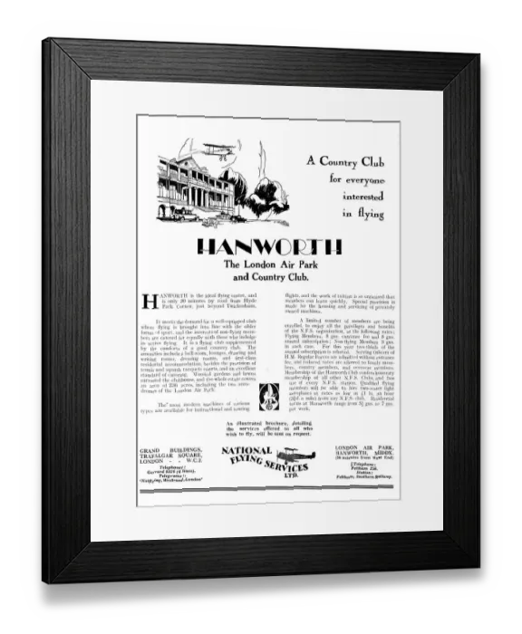 Framed Print : National Flying Services NFS Hanworth Framed Print : National Flying Services NFS Hanworth