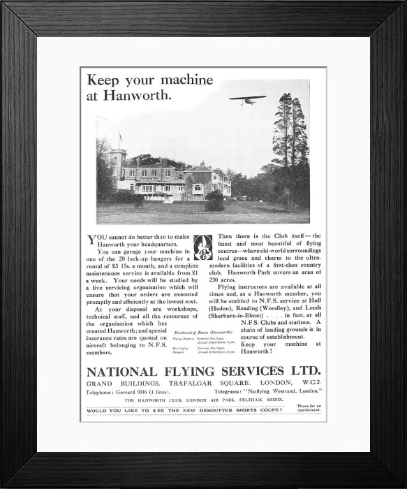 Framed Print : National Flying Services NFS Hanworth Framed Print : National Flying Services NFS Hanworth