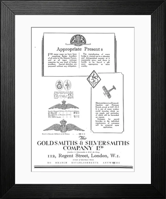 Framed Print : The Goldsmiths and Silversmiths Company Aviators Gifts 1929 Framed Print : The Goldsmiths and Silversmiths Company Aviators Gifts 1929