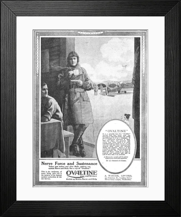 Framed Print : A.Wander Ltd - Ovaltine Drink. WW1 Advertisement Framed Print : A.Wander Ltd - Ovaltine Drink. WW1 Advertisement