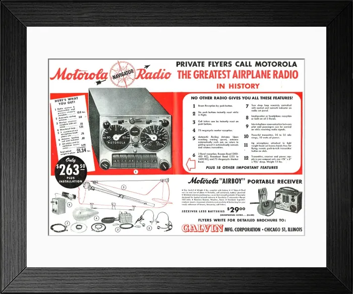 Framed Print : Motorola AIRBOY - Motorola NAV / COM Framed Print : Motorola AIRBOY - Motorola NAV / COM