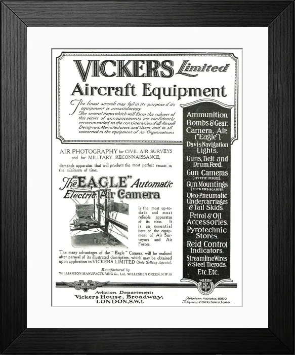 Framed Print : Vickers - Eagle Automatic Electric Air Camera Framed Print : Vickers - Eagle Automatic Electric Air Camera