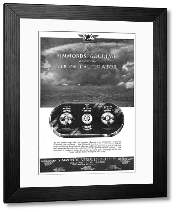 Framed Print : Simmonds Aerocessories : Simmonds Goudime Course Calculator Framed Print : Simmonds Aerocessories : Simmonds Goudime Course Calculator