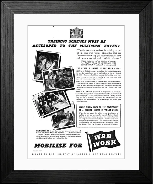 Framed Print : Ministry Of Labour. Mobilise For War Work Framed Print : Ministry Of Labour. Mobilise For War Work