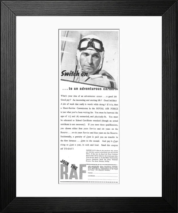 Framed Print : RAF Recruitment. Aircrew 1939 Framed Print : RAF Recruitment. Aircrew 1939