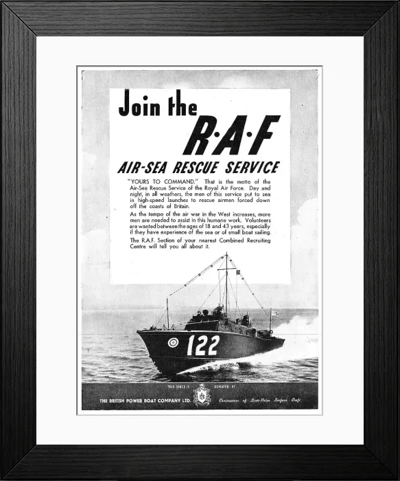 Framed Print : RAF Recruitment - Air Sea Rescue Launche Crew Framed Print : RAF Recruitment - Air Sea Rescue Launche Crew