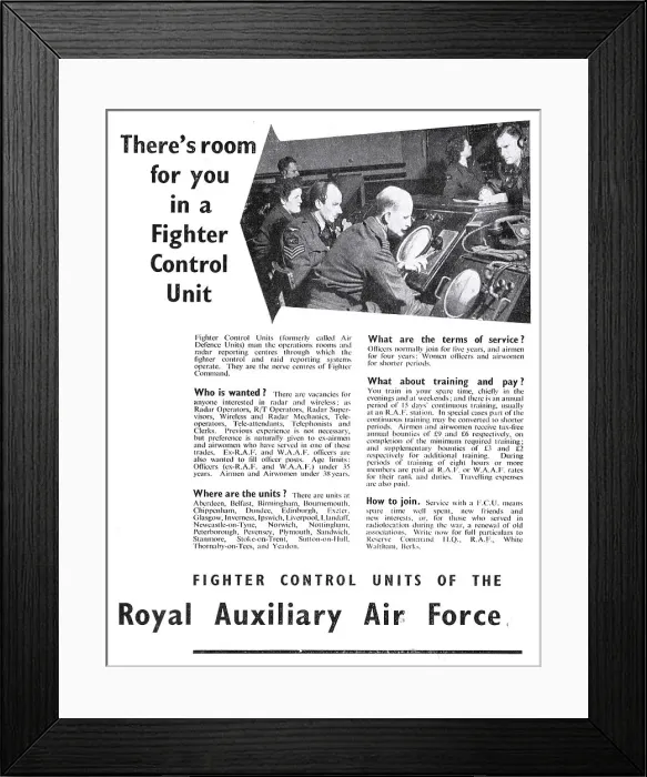 Framed Print : RAF Recruitment. Fighter Controllers RAuxAF Framed Print : RAF Recruitment. Fighter Controllers RAuxAF