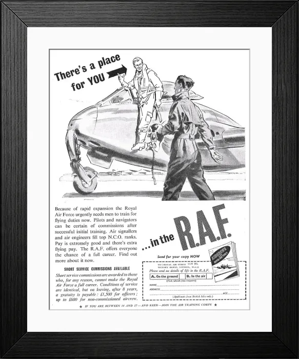Framed Print : RAF Recruitment Aircrew 1951 Framed Print : RAF Recruitment Aircrew 1951