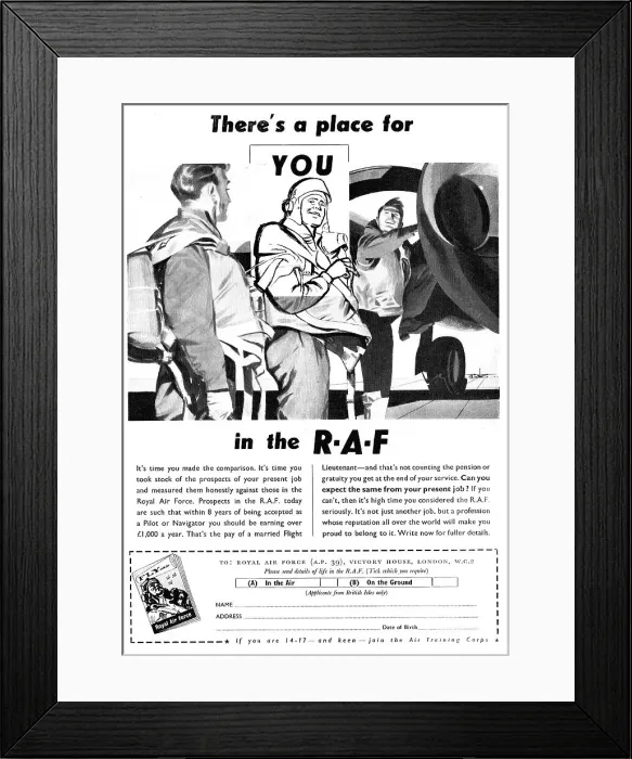 Framed Print : RAF Recruitment : Aircrew Framed Print : RAF Recruitment : Aircrew
