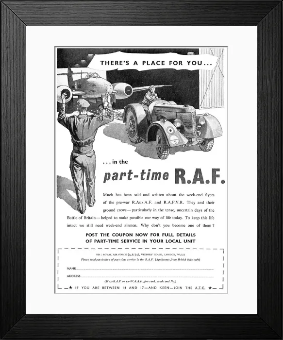 Framed Print : RAF Recruitment R.Aux.AF & RAFVR Tradesmen Ground Crew Framed Print : RAF Recruitment R.Aux.AF & RAFVR Tradesmen Ground Crew