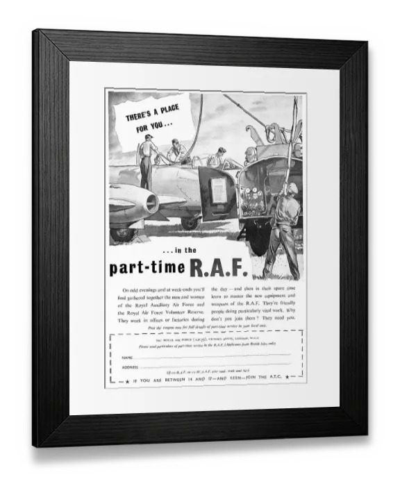 Framed Print : RAF Recruitment R.Aux.AF & RAFVR Tradesmen Ground Crew Framed Print : RAF Recruitment R.Aux.AF & RAFVR Tradesmen Ground Crew